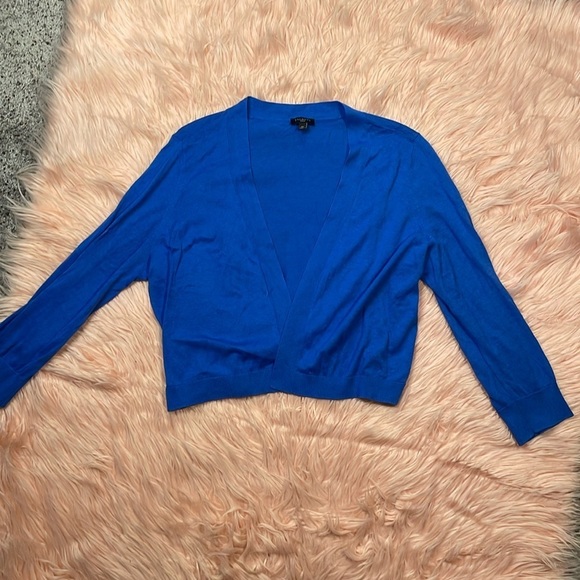 Talbots Sweaters - Talbots Blue Long Sleeve‎ Open Front Sweater Size 1X